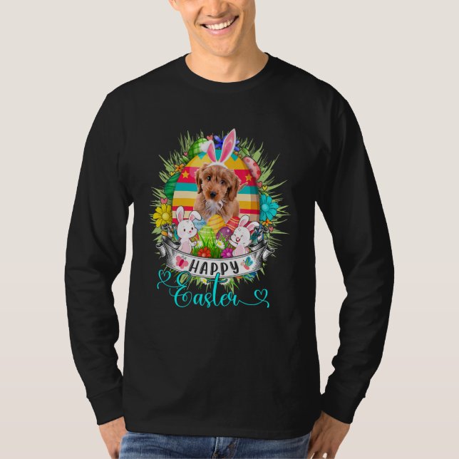 T-shirt Cockapoo Chien Dans Les Oeufs De Pâques Basket Bun (Devant)