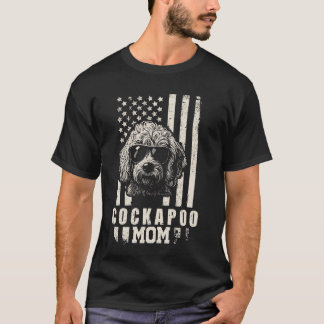 T-shirt Cockapoo Chien Maman Drapeau Américain Cadeaux pou