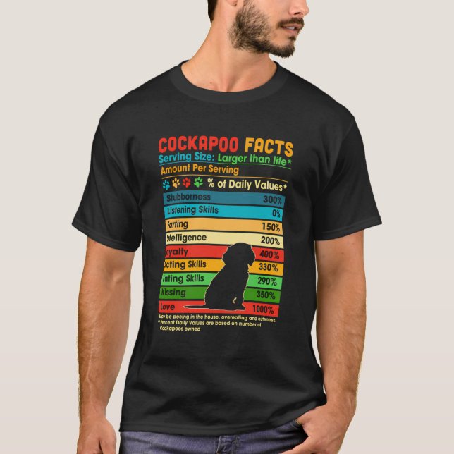 T-shirt Cockapoo Faits Pourcentage Des Valeurs Quotidienne (Devant)