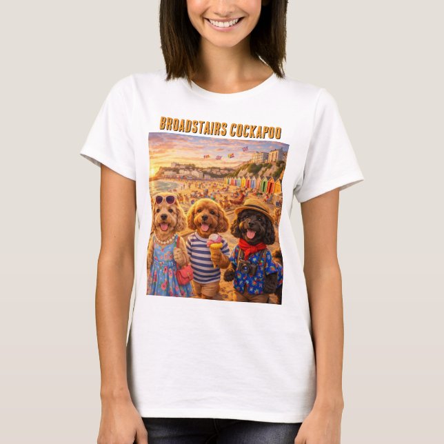 T-shirt Cockapoo T Shirt Plage Broadstairs Cadeau (Devant)