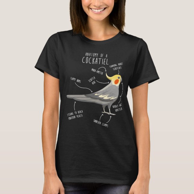 T-shirt Cockatiel Anatomy (Devant)
