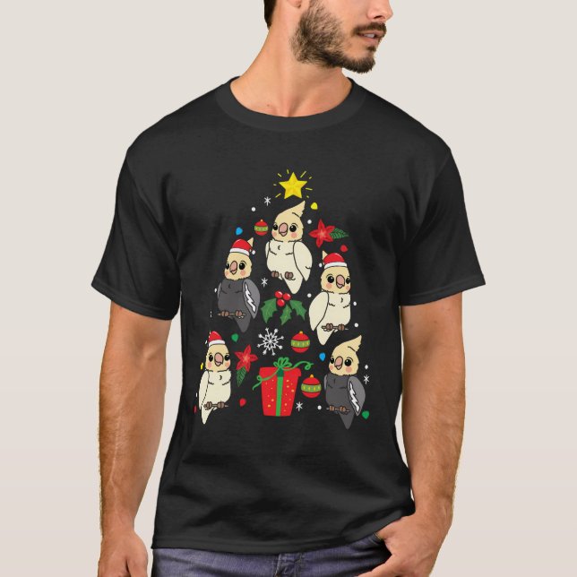 T-shirt Cockatiel Arbre de Noël Noël Noël Noël Noël Maman  (Devant)