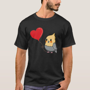 T-shirt Cockatiel Avec Coeur Balloon Valentines Jour Amour