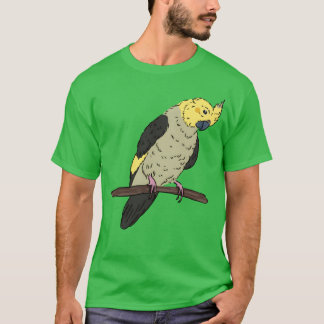 T-shirt Cockatiel Bird sur une branche Oiseaux Amoureux De