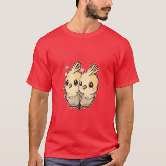 T-shirt Cockatiel Cockatiels Coeur Parrot Oiseaux vintages