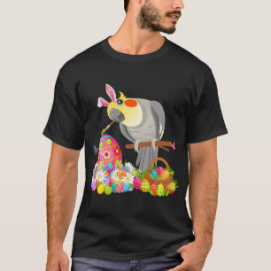 T-shirt Cockatiel de lapin de Pâques Dessin Oeufs de choco