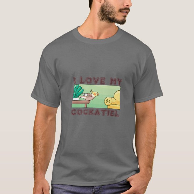 T-shirt Cockatiel Oiseau Amour Design Pour Propriétaire Co (Devant)