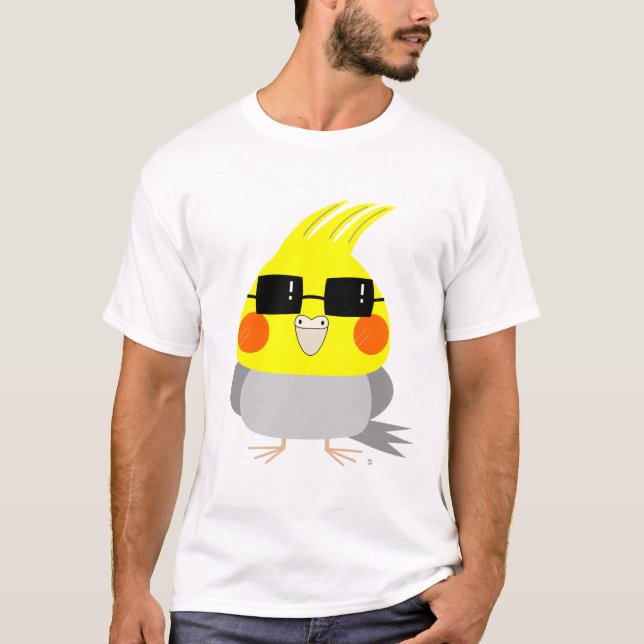 T-shirt Cockatiel/oiseau de caractère de BelleBelle avec (Devant)