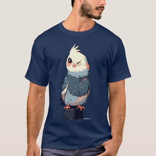 T-shirt Cockatiel Oiseaux Animaux Amoureux Amusants Design (Devant)