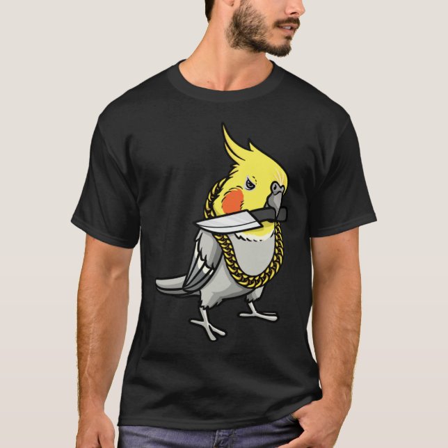 T-shirt Cockatiel Parrot With Knife (Devant)