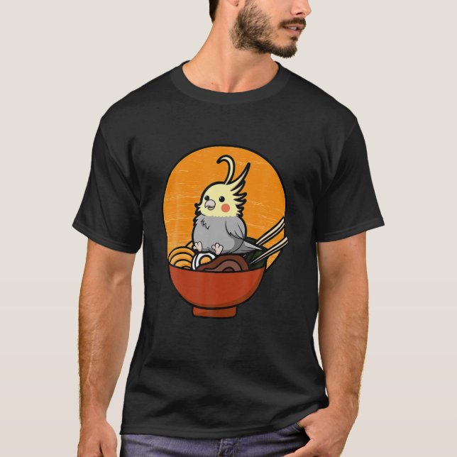 T-shirt Cockatiel Ramen Amusant Lutino Cockatoo Parrot Bir (Devant)