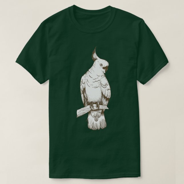 T-shirt Cockatoo Beau perroquet blanc (Design devant)