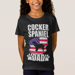 T-Shirt Cocker Espagnol Papa Amoureux des chiens Drapeau a