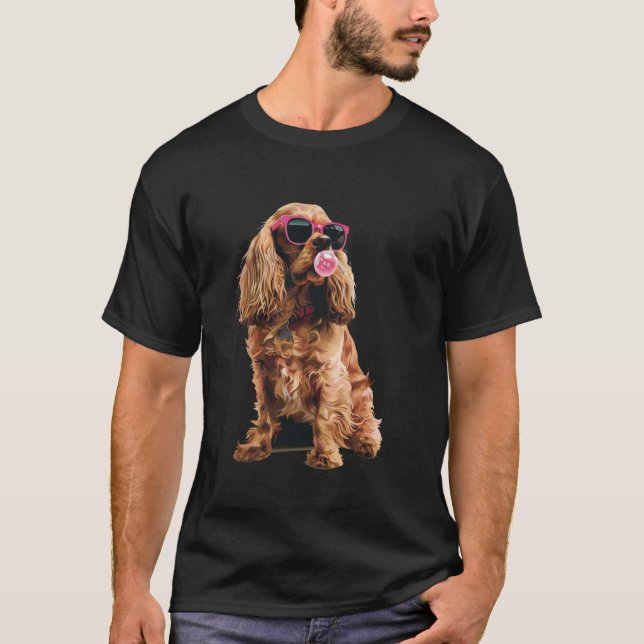 T-shirt Cocker Spaniel Bubble Gum (Devant)