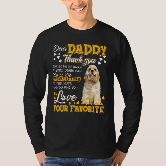 T-shirt Cocker Spaniel Cher Papa Merci D'Être Mon D (Devant)