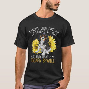 T-shirt Cocker Spaniel Chien Dans Ma Tête Est Mon Chien Su