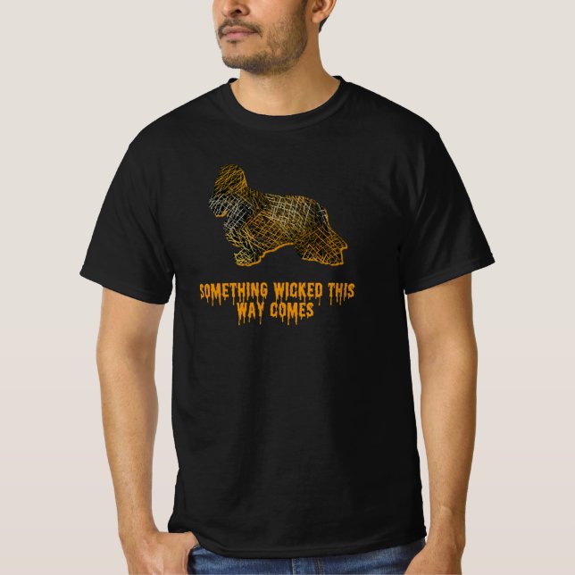 T-shirt Cocker Spaniel Chien Silhouette Amusant Orange Hal (Devant)