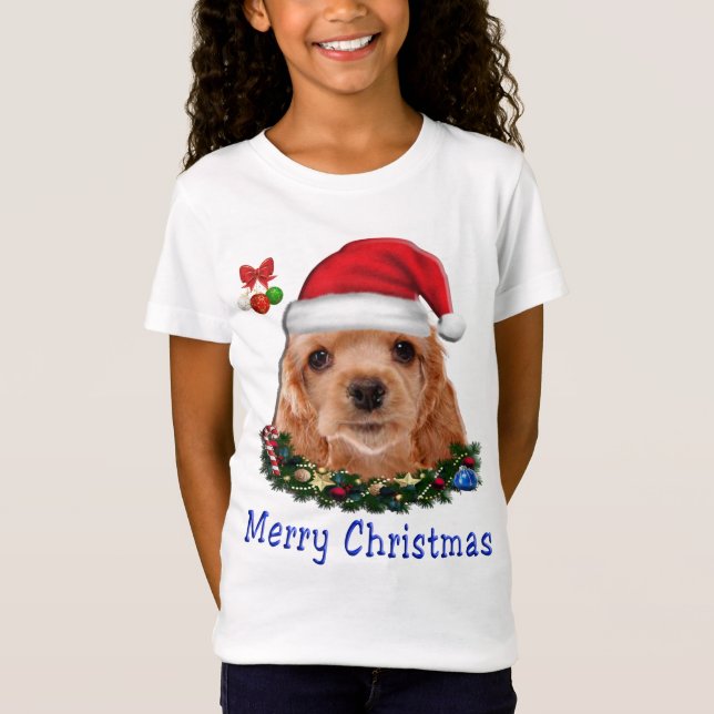 T-Shirt Cocker Spaniel Christmas (Devant)