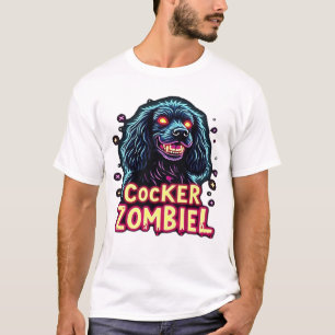 T-shirt Cocker Spaniel Cockie Chien Zombie Halloween Essen