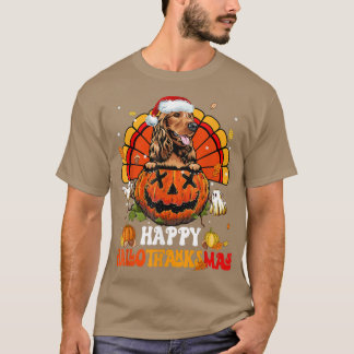 T-shirt Cocker Spaniel Dog Hallothanksmas Halloween Thanks