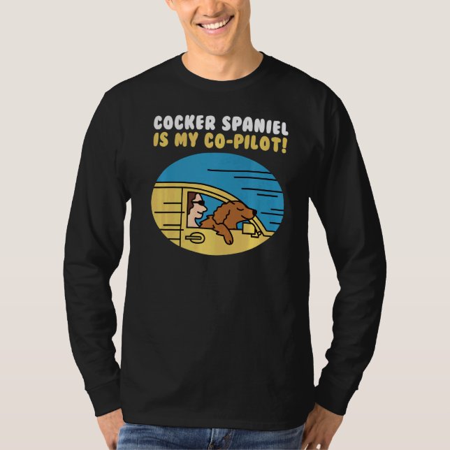 T-shirt Cocker Spaniel Est Mon Co Pilote Chien (Devant)