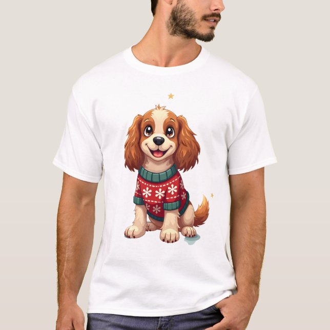 T-shirt Cocker Spaniel Flocon de Neige Glow (Devant)
