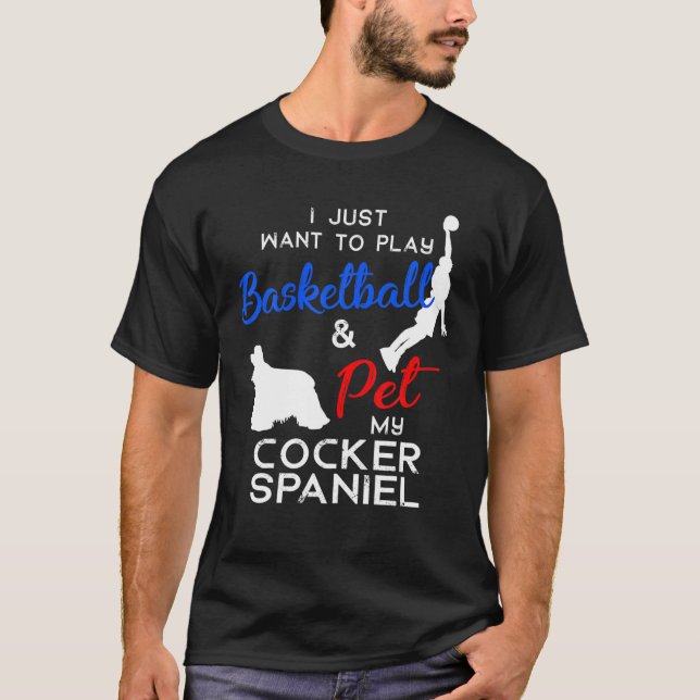 T-shirt Cocker Spaniel Funny Basketball Chien propriétaire (Devant)