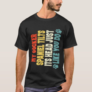T-shirt Cocker Spaniel Funny Chien Tête Tilt Pour Hommes F