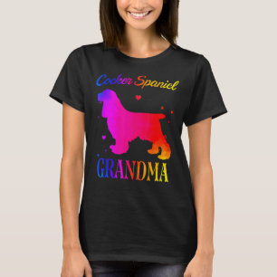 T-shirt Cocker Spaniel Grand-mère Vintage Aquarelle Chien