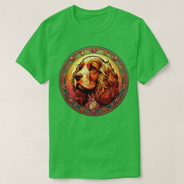 T-shirt Cocker Spaniel Graphisme Art Nouveau Design (Design devant)