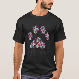 T-shirt Cocker Spaniel Mama Floral Paw Dog Maman