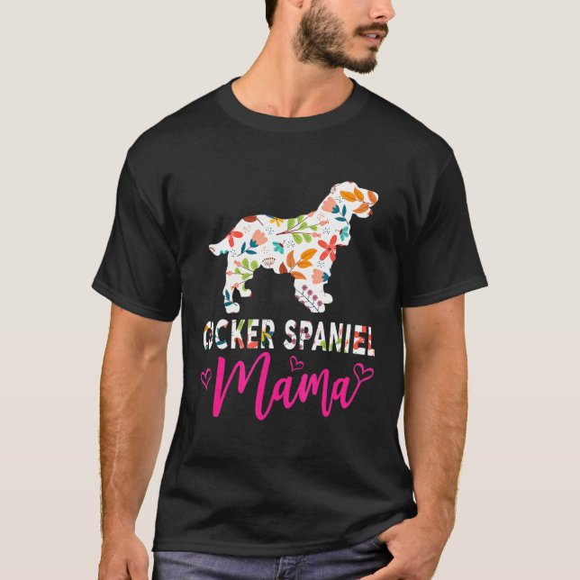 T-shirt Cocker Spaniel Mama migre Chien (Devant)