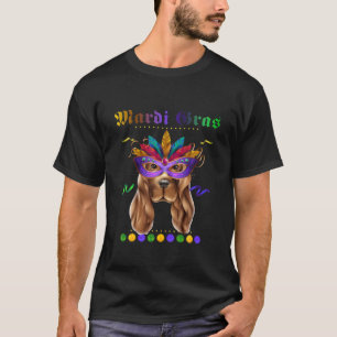 T-shirt Cocker Spaniel Mardi Gras Masque Perle Casquette A