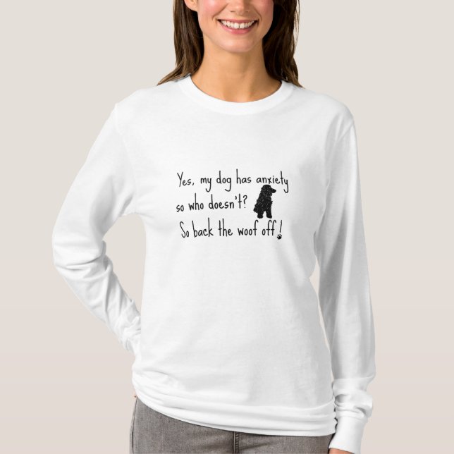 T-shirt Cocker Spaniel Mon chien a de l'anxiété Ouah OFF  (Devant)