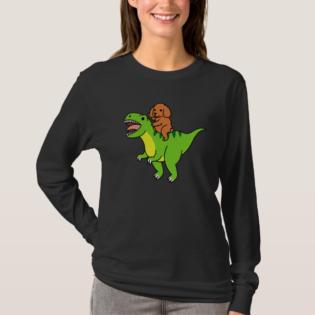 T-shirt Cocker Spaniel montant Rex dinosaure chien (Devant)