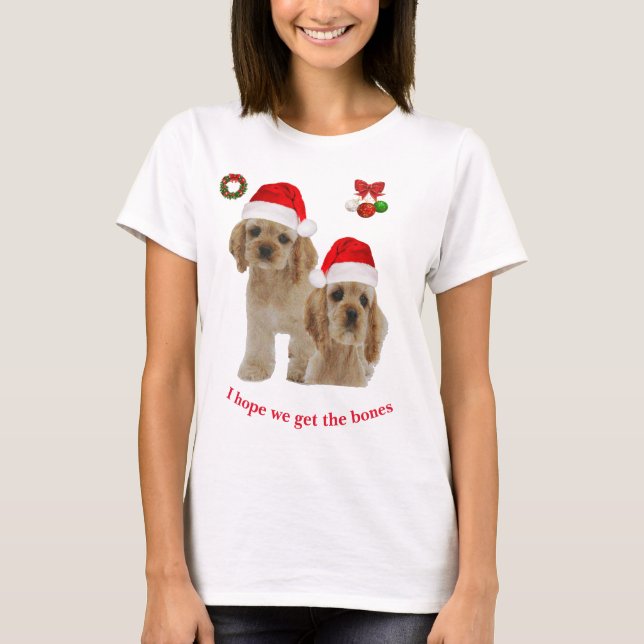 T-shirt Cocker spaniel Noël (Devant)