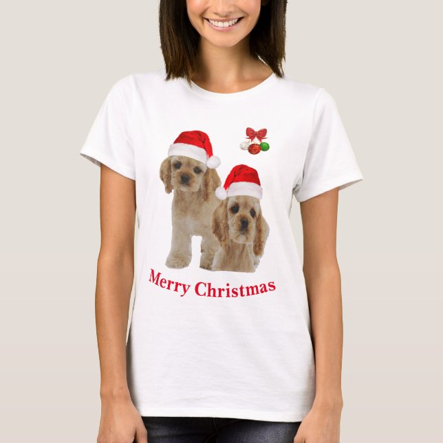T-shirt Cocker spaniel Noël (Devant)