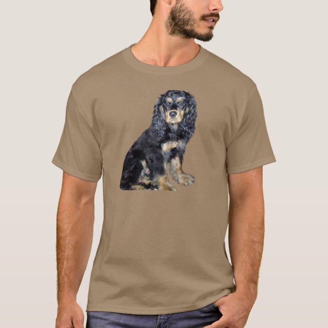 T-shirt Cocker Spaniel (noir et feu) (Devant)