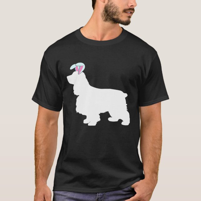 T-shirt Cocker Spaniel Oeuf de Pâques Bunny Ear Chasse Gar (Devant)