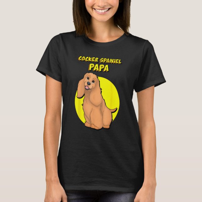 T-shirt Cocker Spaniel Papa Red Cocker Spaniel Dog Father (Devant)