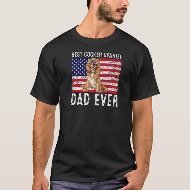 T-shirt Cocker Spaniel Papa Usa American Flag Cocker Spani (Devant)