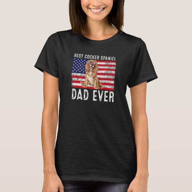 T-shirt Cocker Spaniel Papa Usa American Flag Cocker Spani (Devant)