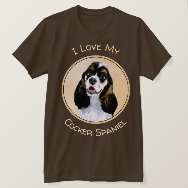 T-shirt Cocker Spaniel (Parti) Peinture - Art Chien origin (Design devant)