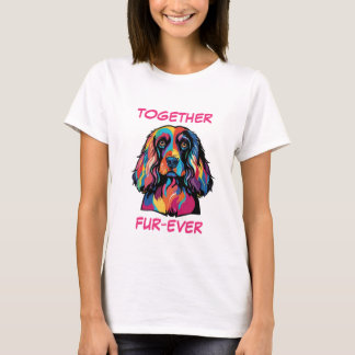 T-shirt Cocker Spaniel Pastel Colorful Chien Abstrait Art