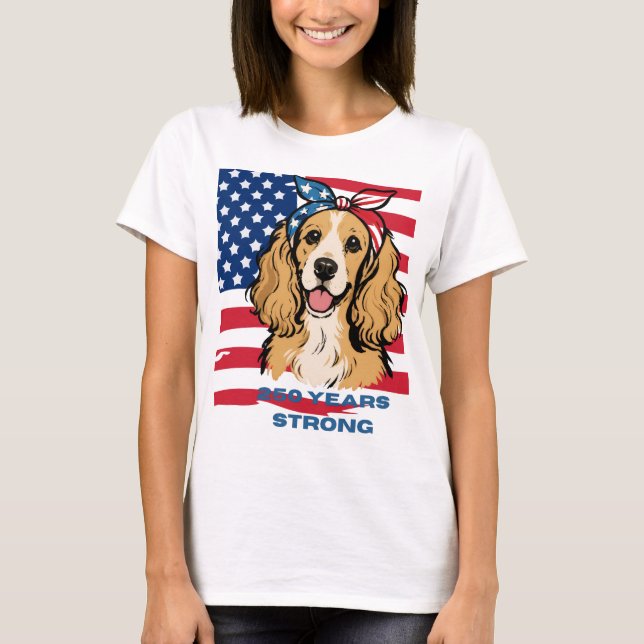 T-shirt Cocker Spaniel patriotique  (Devant)
