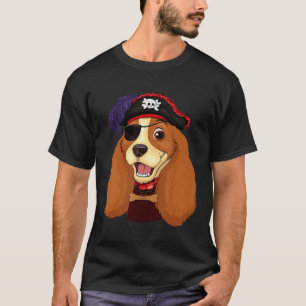 T-shirt Cocker Spaniel Pirate Skull Crossbones Halloween C