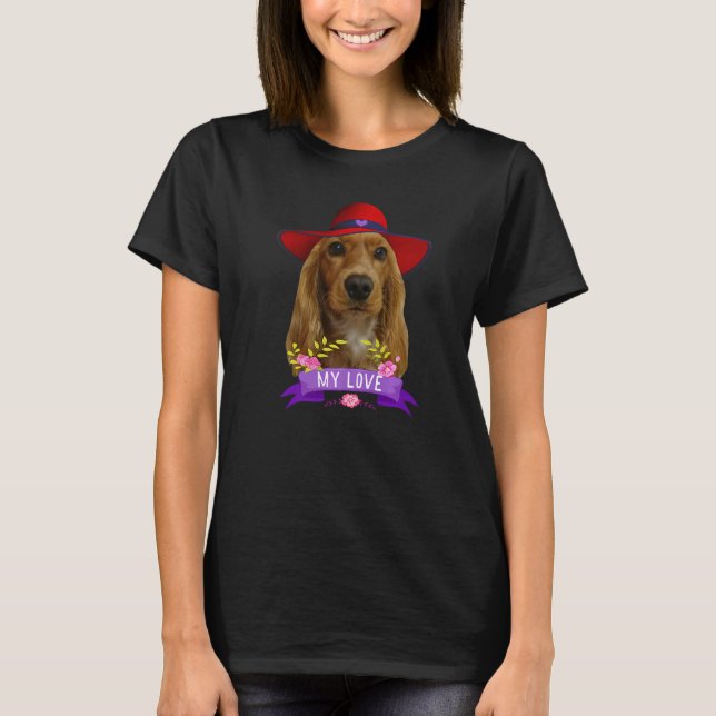T-shirt Cocker Spaniel Pop Love Cocker Papa d'Espagne (Devant)