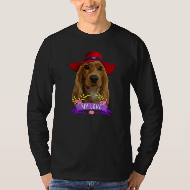T-shirt Cocker Spaniel Pop Love Cocker Papa d'Espagne (Devant)