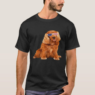 T-shirt Cocker Spaniel portant des lunettes de soleil 4 ju