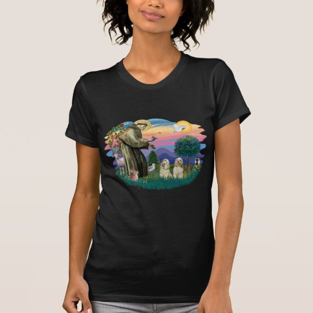 T-shirt Cocker Spaniels (deux buff) (Devant)